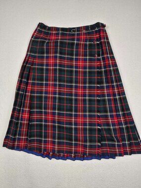 Aljean Canada Pure Virgin Wool Tartan Plaid Kilt Wrap Skirt Medium 30 Waist